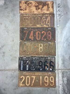 1920’S Maryland License Plate 6 Plate Lot Bulk • $79.99