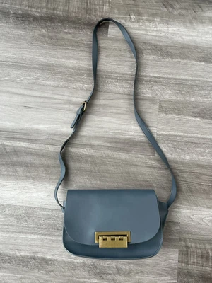 $45.17 • Buy Zac Posen Eartha Blue Crossbody Bag Purse Leather Brass 7x9.5