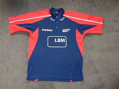 Men's Rare Vintage Lancashire Lightening Exito Cricket Shirt Size L In Blue /Red • £33.99