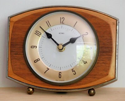 £34.99 • Buy VINTAGE 17cm Metamec Mantel Clock - Retro Clock Wooden Desk Clock Mid Century