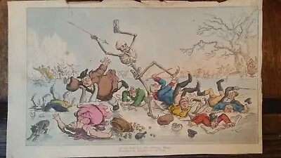 £24.95 • Buy 1815 Antique Caricature English Dance Of Death - The Skaiters - Rowlandson