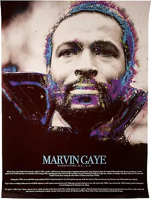 Marvin Gaye Poster W/Biography Music Singer African American Art Photo 18  X 24 • $28.74