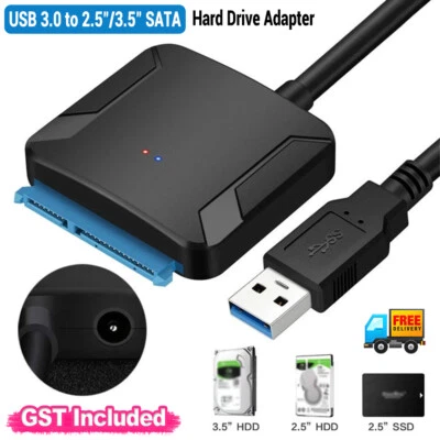 $9.59 • Buy USB 3.0 To 2.5 /3.5  SATA Hard Drive Adapter Cable/UASP To USB3.0 Converter AU