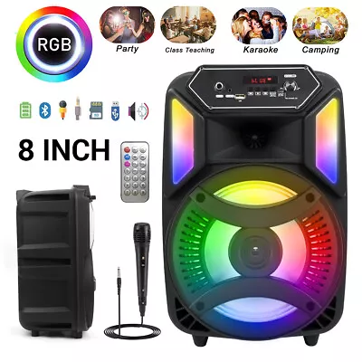 8  1000W Portable Bluetooth Speaker Sound System DJ Party PA Remote FM USB LED • $34.99