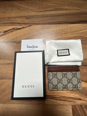 $174.95 • Buy Gucci Card Case Card Holder Wallet GG Supreme Monogram Canvas Leather 233166