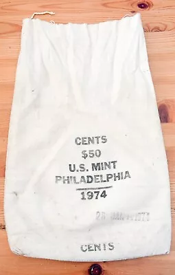 Vintage US Mint Bag Philadelphia 1974 $50 Cloth Bag Armored Car 26 January • $30