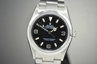 Mens Rolex Explorer I Stainless Steel Automatic Black Dial Watch D Serial 114270 • $9460.82