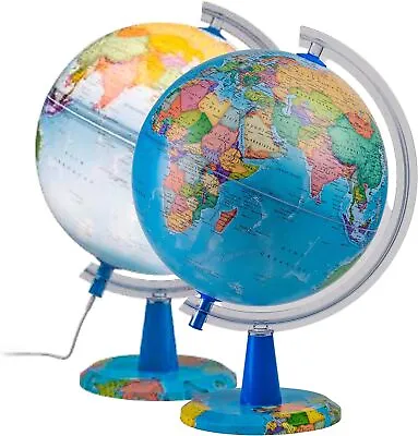 Illuminated Desktop Globe Modern Political World Globe Dia 20cm 26cm 30cm • £19.99