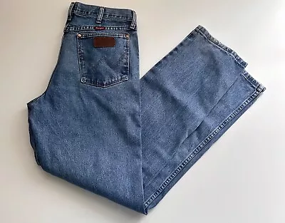 Wrangler Western Worn Relaxed Jeans Men’s 32 X 34” Blue Cotton Denim 31MWZGK • $11.99