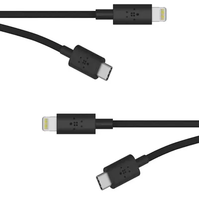 $29.95 • Buy 2PK Belkin Boost Charge/Sync 1.2M USB-C To Lightning Cable F/Apple/iPhone Black