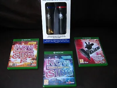 XBOX ONE NOW SING 1 & 2 The Voice SINGING GAMES - 2x MICROPHONE KARAOKE SERIES X • £39.95