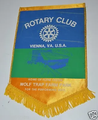 Vintage Vienna Virginia VA Wolf Trap Farm Rotary International Club Banner Flag • $16.30