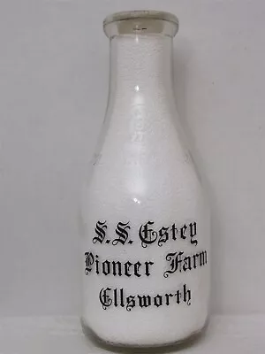 TRPQ Milk Bottle S S Estey Pioneer Farm Dairy Ellsworth ME HANCOCK COUNTY RARE • $39.99