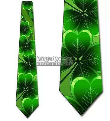 Lucky Shamrock Tie Men's Irish Clover Ties St Patricks Necktie Brand New • $18.75