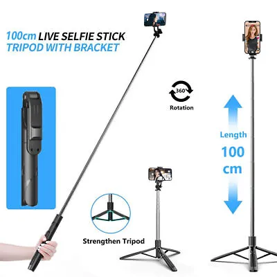 Universal Extendable Bluetooth Wireless Selfie Stick Tripod Foldable For IPhone • £7.17