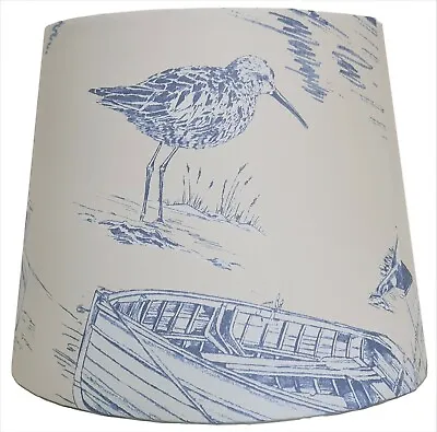 Nautical Bird Table Lamp Sade Cream & Blue  Curlew Seabirds Ceiling Light Shade • £27.99