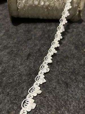 13mm White Braid Ribbon Gimp Lace Trim Sewing Rococo Cord Chocker Per Meter • $1.80