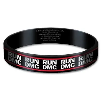 Run DMC Black Wristband Gummy Rubber Bracelet Band Logo Name Gift Official • £3.95