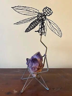 Vtg MCM Kinetic Mobile Metal Wire Sculpture Dragonfly Oregon Artist Joe Police • $375