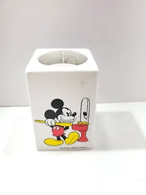 Mickey Mouse Toothbrush Disposable Cup Holder White Vintage Bathroom Accessory • $11.99