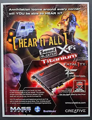 Mass Effect Game PC Sound Blaster X-Fi Titanium Promo Ad Art Print Poster Glossy • $14.95