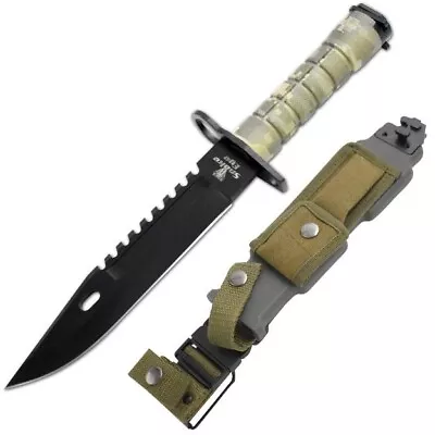 12  M-9 Bayonet US Camo Military Tactical Survival Hunting Knife Fixed Blade • $42.50