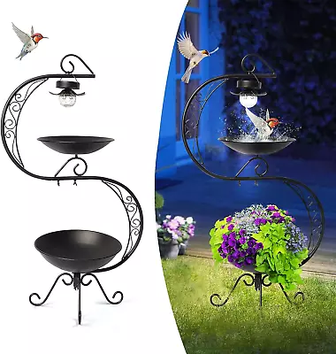 HONGLAND Bird Bath - Bird Baths For Outdoors - 36  Vintage Outdoor Garden Metal  • $57.38