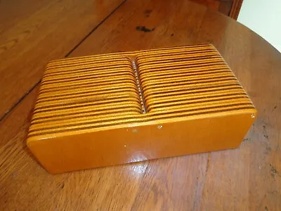 Vtg Wood Sewing Craft Caddy Box Tote Dual Opening Lid Attractive  • $31.20