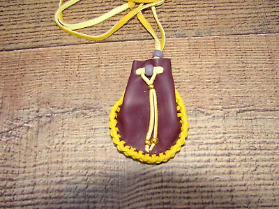 Native American Deerskin Leather Medicine Bag Talisman Necklace Pouch 3  • $18.75