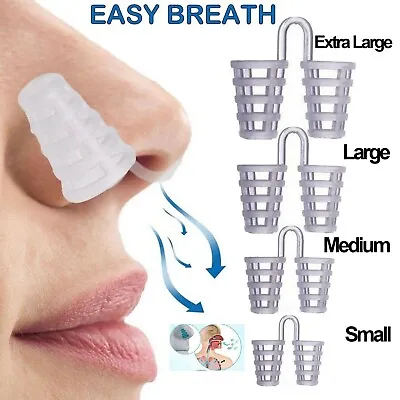 Nasal Dilator Anti Snoring Stop Snore Silicone Nose Clip Easy Sleep Breathe Aid • £1.99