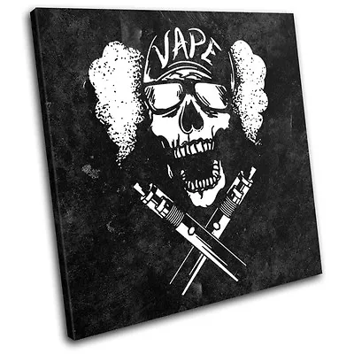 Skull Vape Illustration SINGLE CANVAS WALL ART Picture Print • $93.49