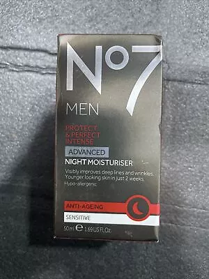 No7 Men Protect Perfect Intense Advanced NIGHT Moisturiser 50ml  Box Damage • £13.99