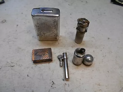 Vintage Tobacciana Items Match Safe Match Box 2 Lighters Cig Case • $40