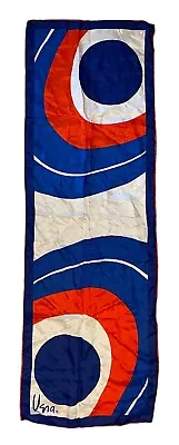 Vintage Vera Neuman Red White Blue Circle Mod Print Patriotic Scarf Silk Blend • $24.99