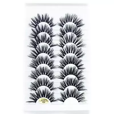 8 Pairs Natural Wispies Fluffy 4D Mink False Eyelashes Extension Set • £4.66