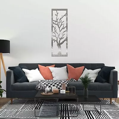 Intricate Geometric Metal Tree Wall Art - Modern Hanging Decor - Gift For Her • £179.49