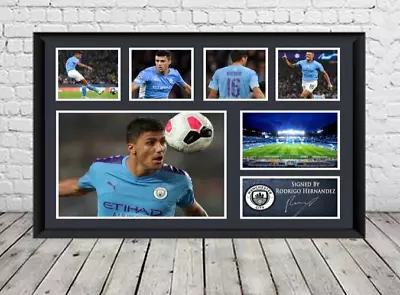 Rodri Signed Photo Rodrigo Hernandez Manchester City Poster Memorabilia • £7.99