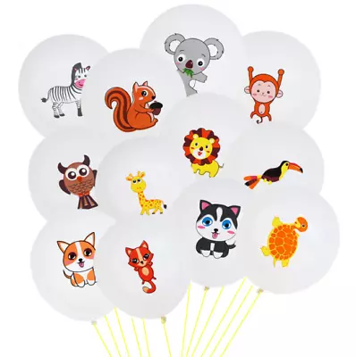 10 12  Wild Animal Giraffe Koala Zebra Parrot Latex Balloon Birthday Party Decor • $4.70