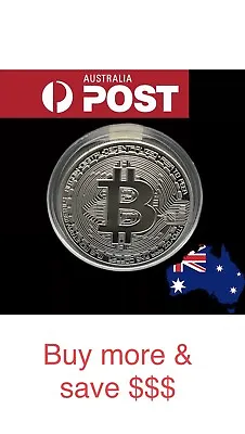 $5.55 • Buy Silver Plated Bitcoin With Plastic Capsule Novelty Coin Aus Stock Collection