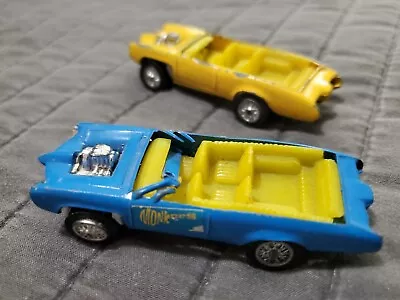 2 REMCO MONKEES 1970 Monkee-Mobile Diecast Cars 1/64th - Blue And Yellow AS-IS • $14.99