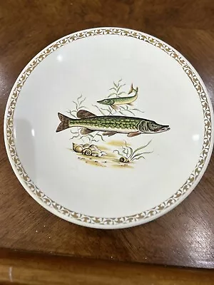 Rare Vintage French Porcelain Fish Plate Longchamp Backstamp Gar Fish • $49.99