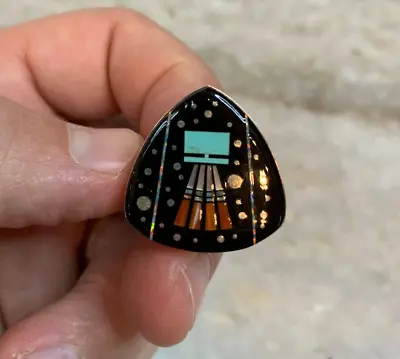 Sterling Silver Women Inlay Ring Cosmic Star UFO Planet Space Galaxy Navajo 12.5 • $535