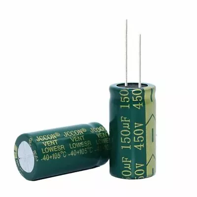 2PC 450V 150uF Electrolytic Capacitor High Frequency LOW ESR Radial 18mmx35mm • £1.43