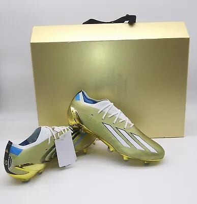 Adidas Mens Rare X Speedportal Leyenda.1 Messi HP9138 Gold White Soccer Cleats • $2999.64