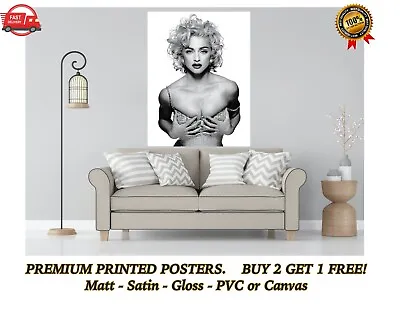 Vintage 80s Madonna Black And White Large Poster Art Print Gift A0 A1 A2 A3 A4 • £16.80