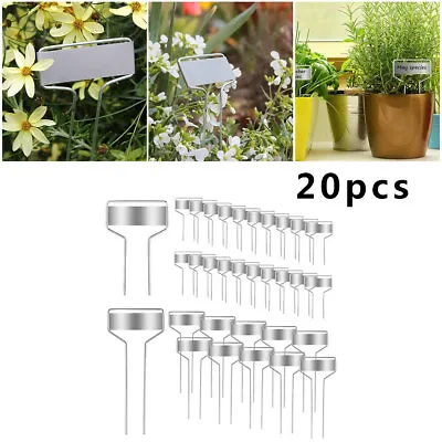 20Pcs Metal Plant Labels Weatherproof Garden Markers T-Type Plant Nursery Tags • £11.76