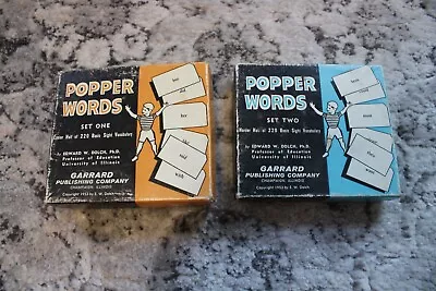 Vintage 1953 Popper Words Vocabulary Flash Card Set 1 & 2 Garrard Publishing • $18