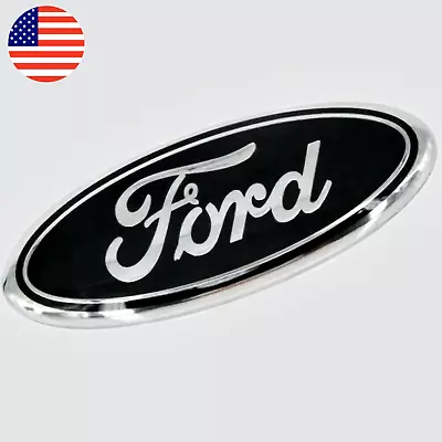 BLACK & CHROME 2005-2014 Ford F150 FRONT GRILLE/ TAILGATE 9 Inch Oval Emblem 1PC • $18.01