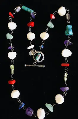 SILPADA Sterling Silver Multi-Gem Station Necklace~Pearl~Turquoise~Coral & More • $34.95