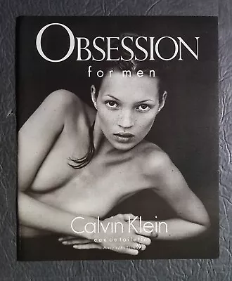 Kate Moss For Calvin Klein's Obsession For Men Promo Print Ad Vintage 1995 • £6.79